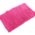 マイクロファイバーバスマット/キッチンマット 【60×90cm/ショッキングピンク】 すべり止め付き 速乾 『クイックドライ』
