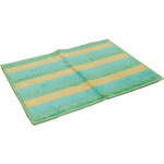 踏み心地のいいキッチンマット/玄関マット 【45×240cm/グリーン】 ラウンドカット すべり止め加工 ボーダー 『パステルライン』