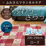 ラグ 200×250cm 長方形 ローズ 洗える ラグマット ホットカーペット対応 床暖房 秋用 冬用 プチカントリーラグ