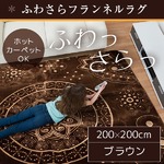 ラグ 200×200 正方形 ブラウン ラグマット ホットカーペットカバー フランネル ペイズリー