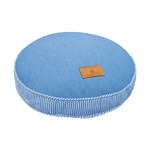 フロアクッション/ソファークッション 【ライトブルー】 直径40cm 円形 綿100％ デニム地 シリコン綿 『ジーンズ』