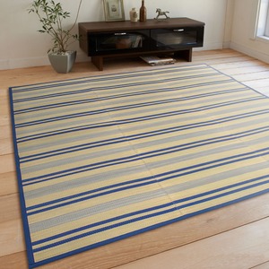 い草 ラグ 120×180cm 1.5畳 ブルー ビッグボーダー ボーダー ストライプ