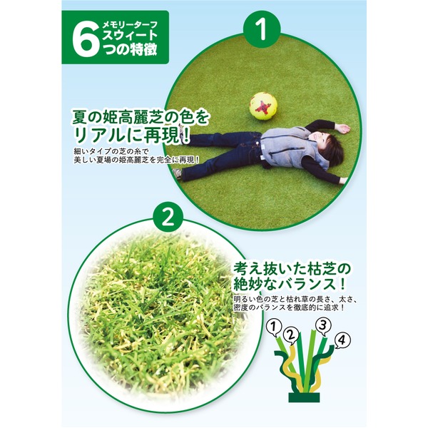 高品質 形状記憶 人工芝 メモリーターフ スウィート 巾2m×長さ5m(芝の長さ20mm) MTS20-0205