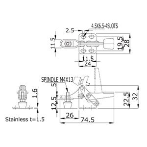 角田興業 ステンレス クランプ NO.08-2S 商品写真2