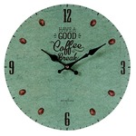 モチーフクロック/壁掛け時計 【Lサイズ/COFFEE BREAK-green-　コーヒー ブレイク グリーン】 直径33cm