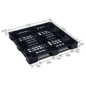 【10枚セット】JL-D4・1111E(5) ブラックパレット 樹脂パレット