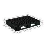 岐阜プラスチック工業　プラスチックパレット　J-D4・1108　片面使用ブラック　1100×800ｍｍ