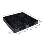 岐阜プラスチック工業　プラスチックパレット　J-D2・1111　片面仕様ブラック　1100×1100ｍｍ