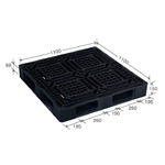 岐阜プラスチック工業　プラスチックパレット　J-D4・1111F　片面仕様ブラック　1100×1100ｍｍ