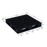 岐阜プラスチック工業　プラスチックパレット　J-D4・1111G　片面仕様ブラック　1100×1100ｍｍ