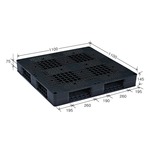 岐阜プラスチック工業　プラスチックパレット　J-R4・1111　両面仕様ブラック　1100×1100ｍｍ