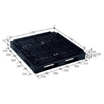 岐阜プラスチック工業　プラスチックパレット　J-D4・118114　片面仕様ブラック　1180×1140ｍｍ