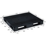 岐阜プラスチック工業　プラスチックパレット　J-D4・1311　片面仕様ブラック　1300×1100ｍｍ