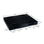 岐阜プラスチック工業　プラスチックパレット　J-R2・1114C　両面使用ブラック　1100×1400ｍｍ