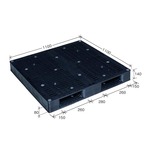 岐阜プラスチック工業　高強度プラスチックパレット　JH-R2・1111B　両面仕様ブラック　1100×1100mm　自動倉庫対応