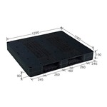 岐阜プラスチック工業　高強度プラスチックパレット　JH-R2・1012　両面仕様ブラック　1000×1200mm　自動倉庫対応