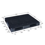 岐阜プラスチック工業　高強度プラスチックパレット　JH-R4・1311　両面仕様ブラック　1300×1100mm　自動倉庫対応