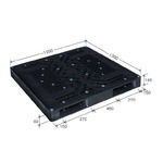 岐阜プラスチック工業　高強度プラスチックパレット　JH-R2・1313　両面仕様ブラック　1300×1300mm　自動倉庫対応