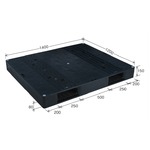岐阜プラスチック工業　高強度プラスチックパレット　JH-R2・1214　両面仕様ブラック　1200×1400mm　自動倉庫対応