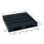 岐阜プラスチック工業　汎用プラスチックパレット　HB-R2・1111　両面仕様ブラック　1100×1100mm　自動倉庫対応