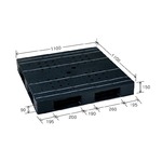 岐阜プラスチック工業　汎用プラスチックパレット　HB-D4・1111　片面仕様ブラック　1100×1100mm