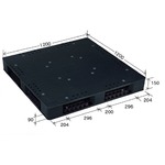 小型プラスチックパレット/物流資材 【1200×1200mm 両面使用/ブラック】 JCK-R4・120120 岐阜プラスチック工業
