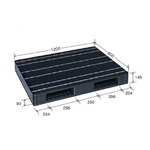 中型プラスチックパレット/物流資材 【900×1200mm 両面使用/ブラック】 JCK-R2・090120 自動倉庫 岐阜プラスチック工業
