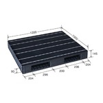 中型プラスチックパレット/物流資材 【1000×1200mm 両面使用/ブラック】 JCK-R2・100120 自動倉庫 岐阜プラスチック工業