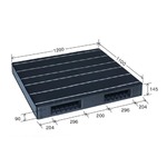 中型プラスチックパレット/物流資材 【1100×1200mm 両面使用/ブラック】 JCK-R2・110120 自動倉庫 岐阜プラスチック工業