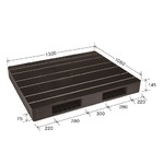 中型プラスチックパレット/物流資材 【1050×1300mm 両面使用/ブラック】 JCK-R2・105130 自動倉庫 岐阜プラスチック工業