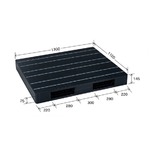 中型プラスチックパレット/物流資材 【1100×1300mm 両面使用/ブラック】 JCK-R2・110130 自動倉庫 岐阜プラスチック工業
