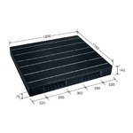 中型プラスチックパレット/物流資材 【1150×1300mm 両面使用/ブラック】 JCK-R2・115130 自動倉庫 岐阜プラスチック工業