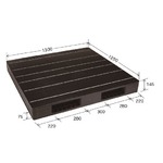 中型プラスチックパレット/物流資材 【1250×1300mm 両面使用/ブラック】 JCK-R2・125130 自動倉庫 岐阜プラスチック工業