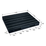 中型プラスチックパレット/物流資材 【1100×1400mm 両面使用/ブラック】 JCK-R2・110140 自動倉庫 岐阜プラスチック工業