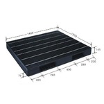中型プラスチックパレット/物流資材 【1200×1400mm 両面使用/ブラック】 JCK-R2・120140 自動倉庫 岐阜プラスチック工業