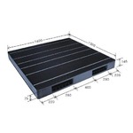 中型プラスチックパレット/物流資材 【1300×1400mm 両面使用/ブラック】 JCK-R2・130140 自動倉庫 岐阜プラスチック工業