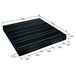 中型プラスチックパレット/物流資材 【1400×1400mm 両面使用/ブラック】 JCK-R2・140140 自動倉庫 岐阜プラスチック工業