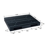 大型プラスチックパレット/物流資材 【1100×1500mm 両面使用/ブラック】 JCK-R2・110150 自動倉庫 岐阜プラスチック工業