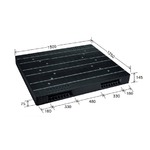 大型プラスチックパレット/物流資材 【1250×1500mm 両面使用/ブラック】 JCK-R2・125150 岐阜プラスチック工業