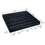 大型プラスチックパレット/物流資材 【1350×1500mm 両面使用/ブラック】 JCK-R2・135150 岐阜プラスチック工業