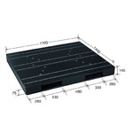 大型プラスチックパレット/物流資材 【1400×1700mm 両面使用/ブラック】 JCK-R2・140170 岐阜プラスチック工業