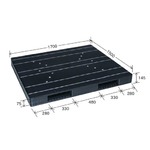 大型プラスチックパレット/物流資材 【1500×1700mm 両面使用/ブラック】 JCK-R2・150170 岐阜プラスチック工業
