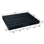 大型プラスチックパレット/物流資材 【1300×1800mm 両面使用/ブラック】 JCK-R2・130180 岐阜プラスチック工業