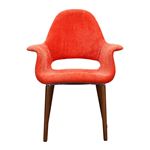 リプロダクト品 デザイナーズチェア イームズチェア オーガニックチェア【本体：オレンジ ／脚：ブラウンBR】
