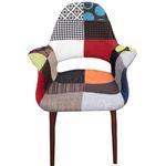 リプロダクト品 デザイナーズチェア イームズチェア オーガニックチェア【本体：パッチワークカラフル ／脚：ブラウン BR】