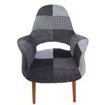 リプロダクト品 デザイナーズチェア イームズチェア オーガニックチェア【本体：パッチワークモノトーン ／脚：ブラウン BR】