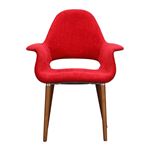 リプロダクト品 デザイナーズチェア イームズチェア オーガニックチェア【本体：レッド ／脚：ブラウン BR】