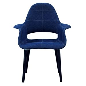 リプロダクト品 デザイナーズチェア イームズチェア オーガニックチェア【本体：デニムブルー ／脚：ブラック BK】