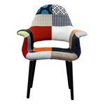 リプロダクト品 デザイナーズチェア イームズチェア オーガニックチェア【本体：パッチワークカラフル ／脚：ブラック BK】