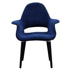 リプロダクト品 デザイナーズチェア イームズチェア オーガニックチェア【本体：ブルー ／脚：ブラック BK】